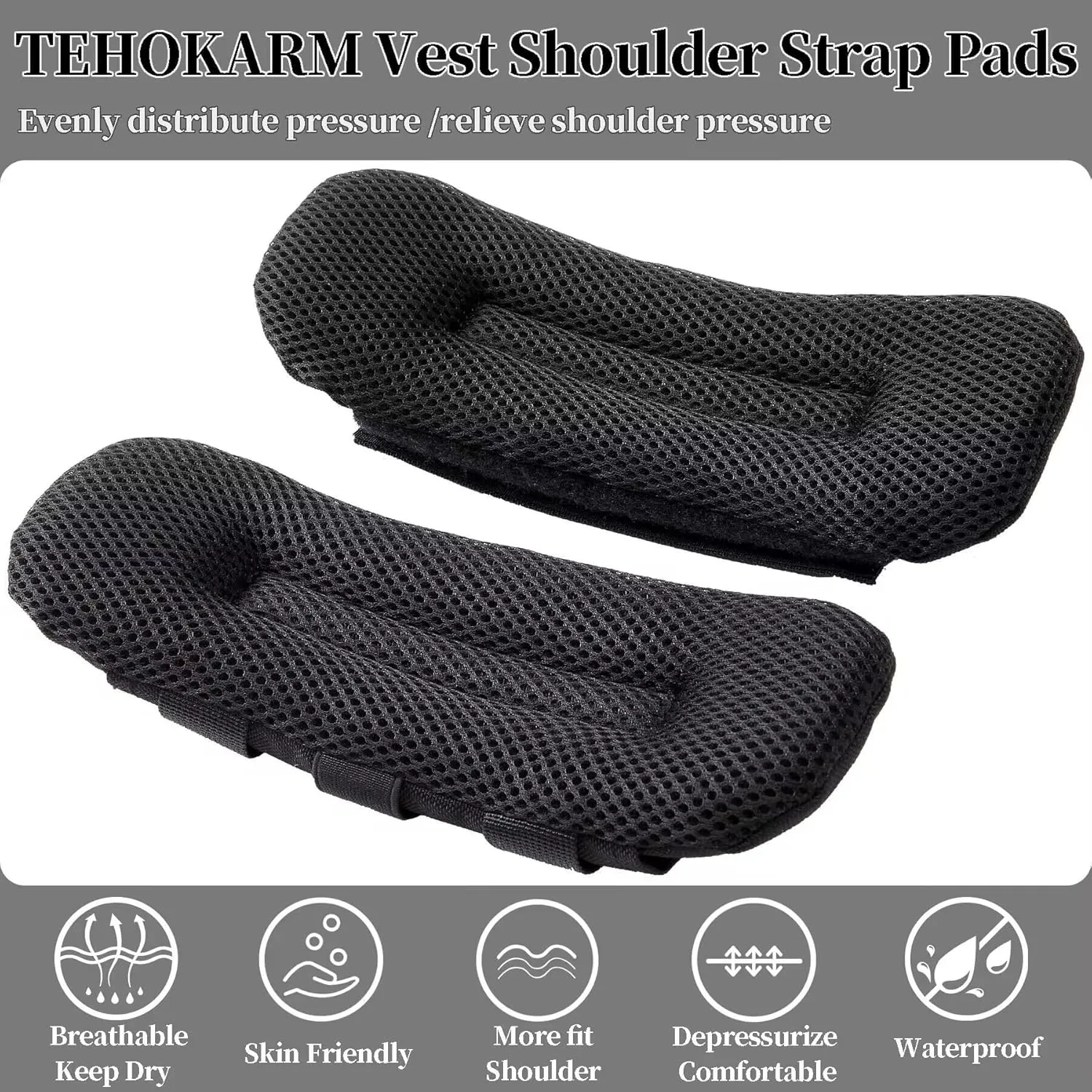 2 Pack Tactical Shoulder Strap Pads Vest Shoulder Strap Pads Backpack Strap Pads Fit 3'' Sling Bags Shoulder Straps