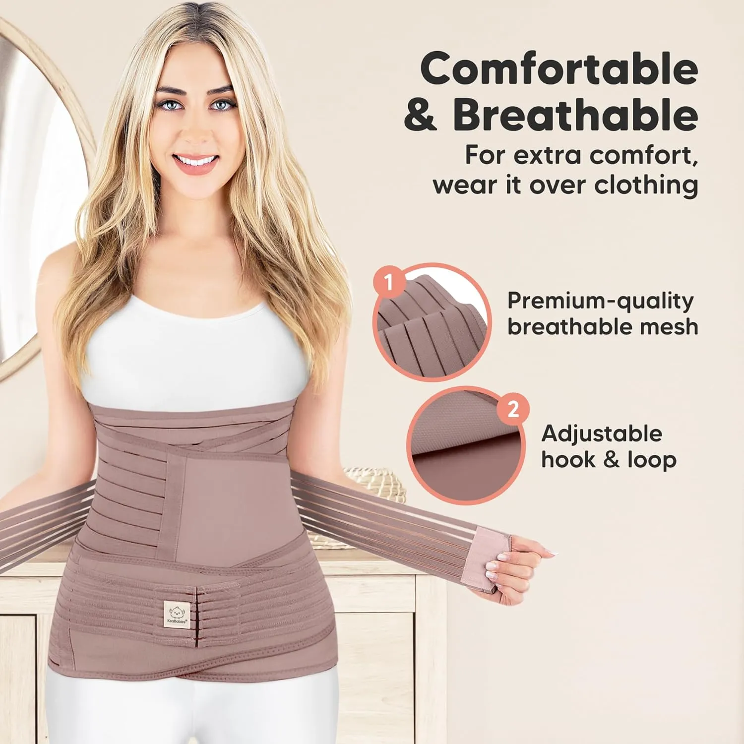 3 in 1 Postpartum Belly Support Recovery Wrap  Postpartum Belly Band, After Birth Brace, Slimming Girdles, Body Shaper Waist Shapewear, Post Surgery Pregnancy Belly Support Band (Dusty Plum, XL)