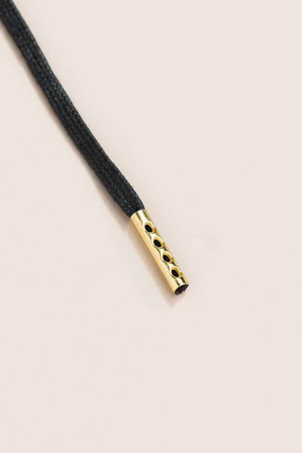 Black | Flat Waxed Shoelaces