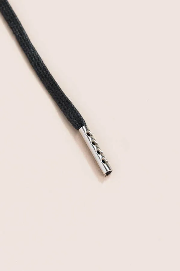 Black | Flat Waxed Shoelaces