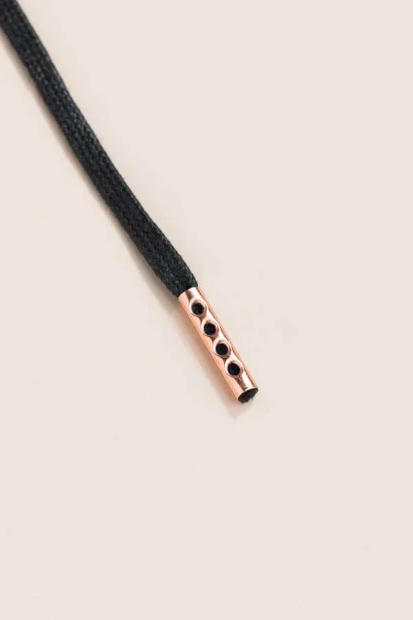 Black | Flat Waxed Shoelaces