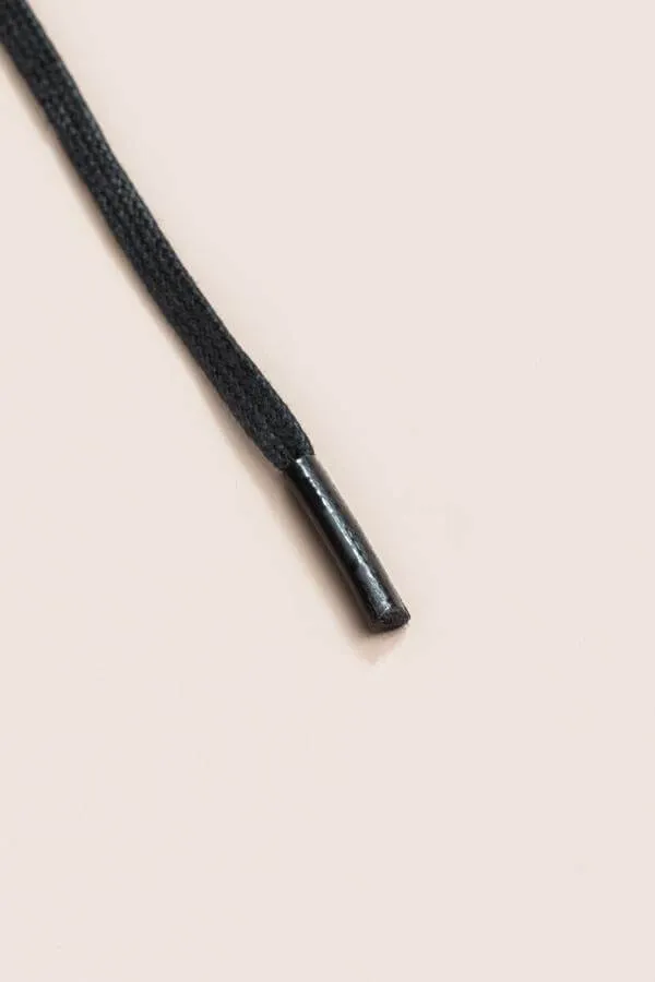 Black | Flat Waxed Shoelaces