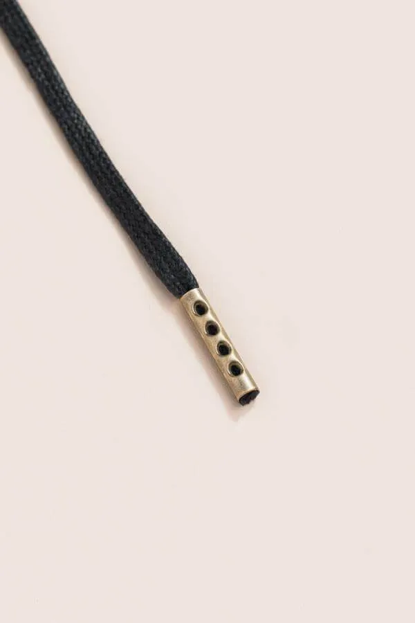 Black | Flat Waxed Shoelaces