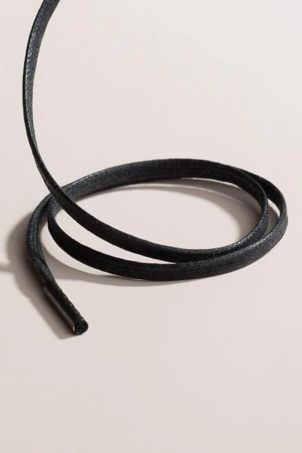 Black | Flat Waxed Shoelaces