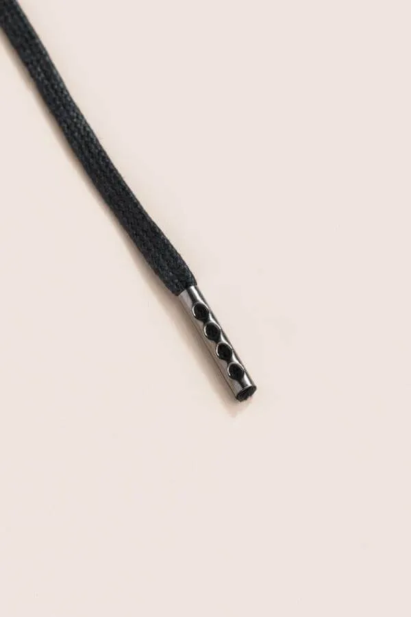 Black | Flat Waxed Shoelaces