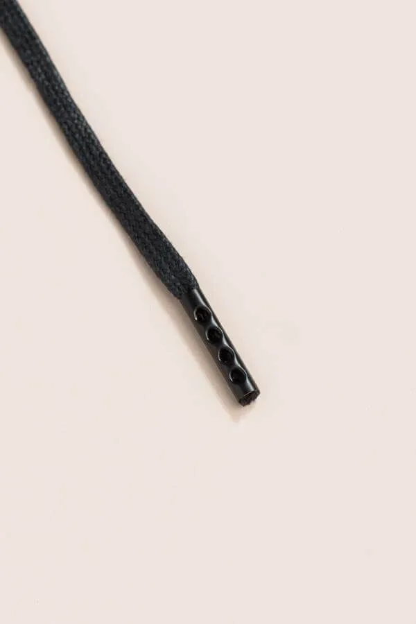 Black | Flat Waxed Shoelaces