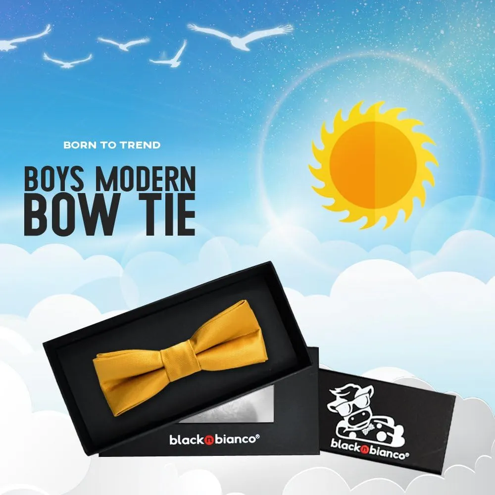 Black n Bianco Boys' Satin Modern Bow Tie Pre-Tied