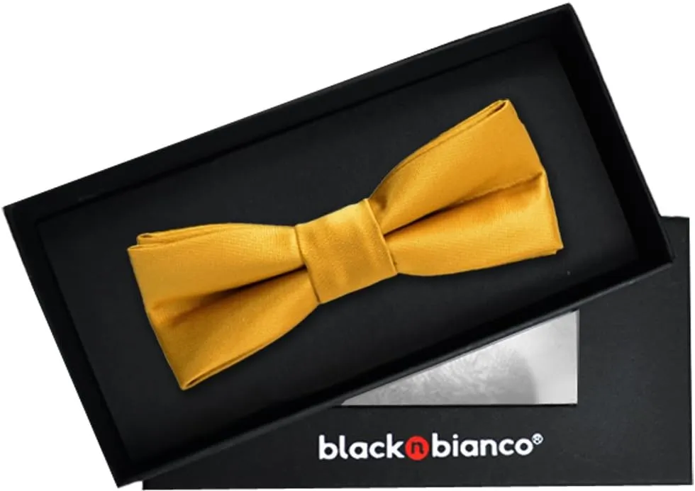 Black n Bianco Boys' Satin Modern Bow Tie Pre-Tied
