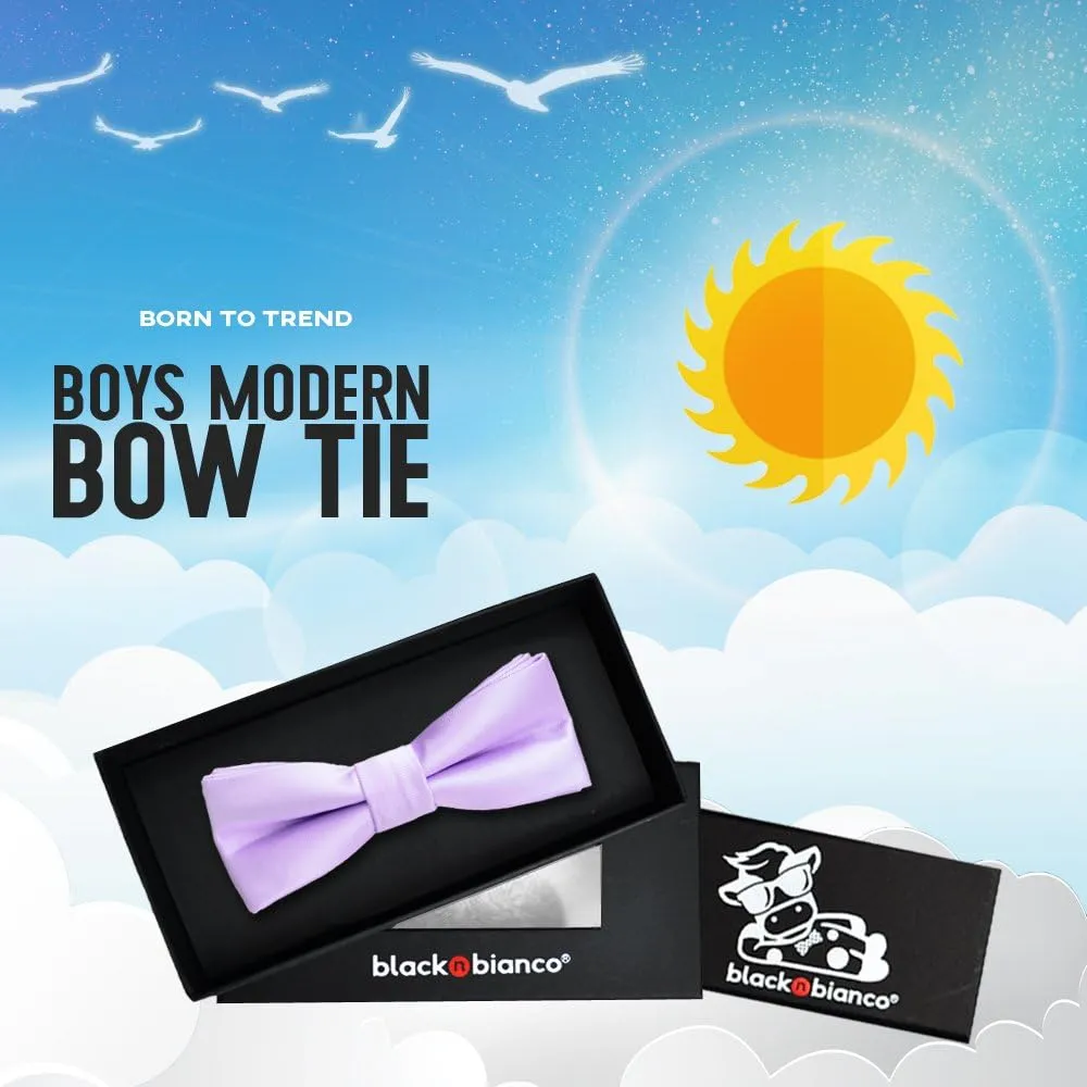 Black n Bianco Boys' Satin Modern Bow Tie Pre-Tied