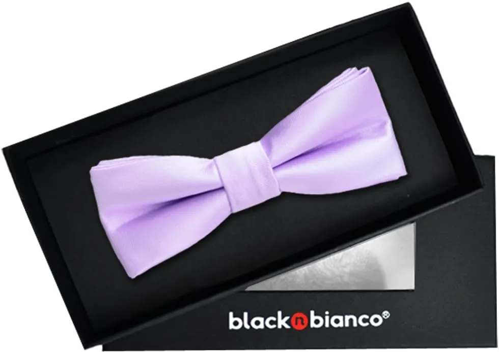 Black n Bianco Boys' Satin Modern Bow Tie Pre-Tied