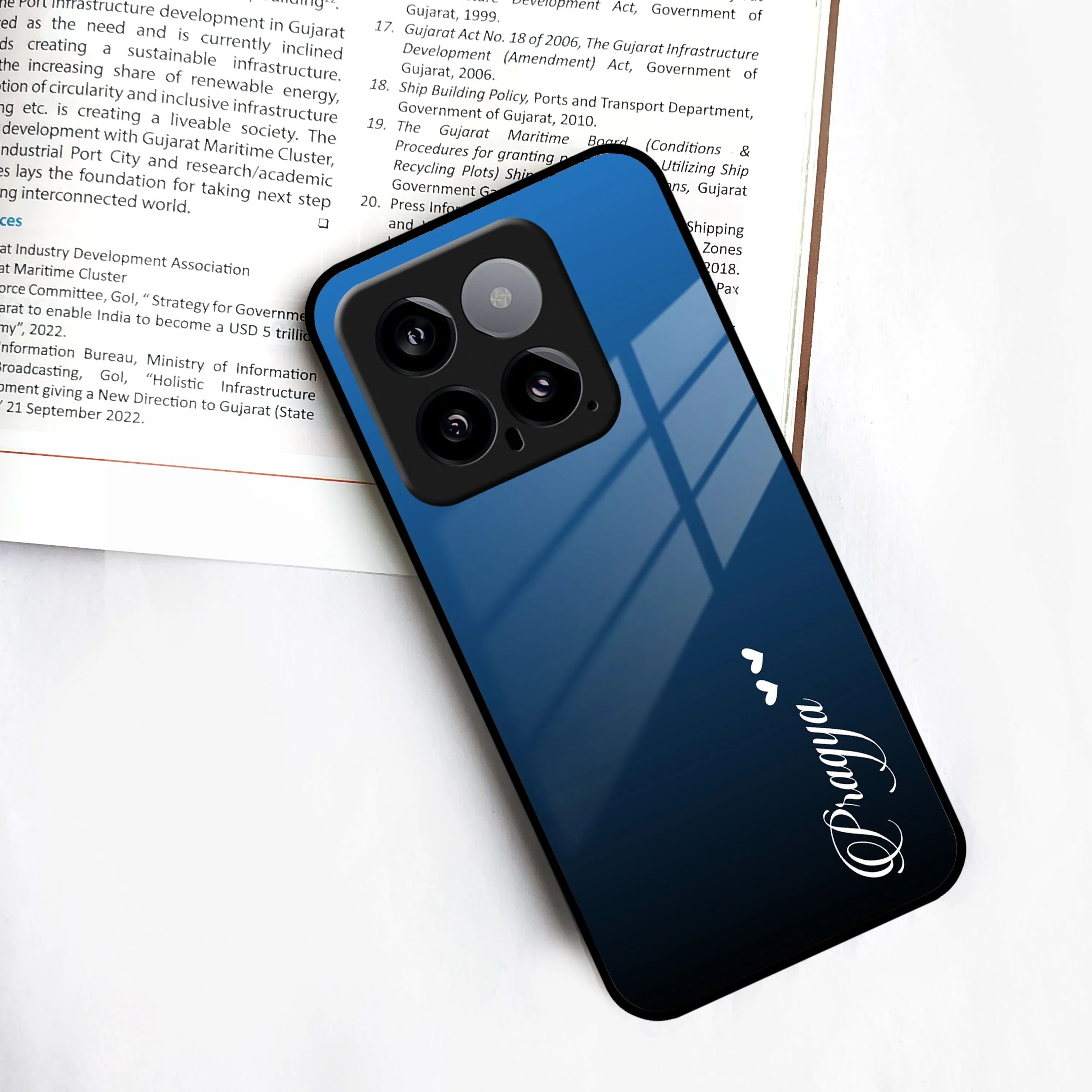 Blue Gradient Glass Case Cover For Redmi/Xiaomi