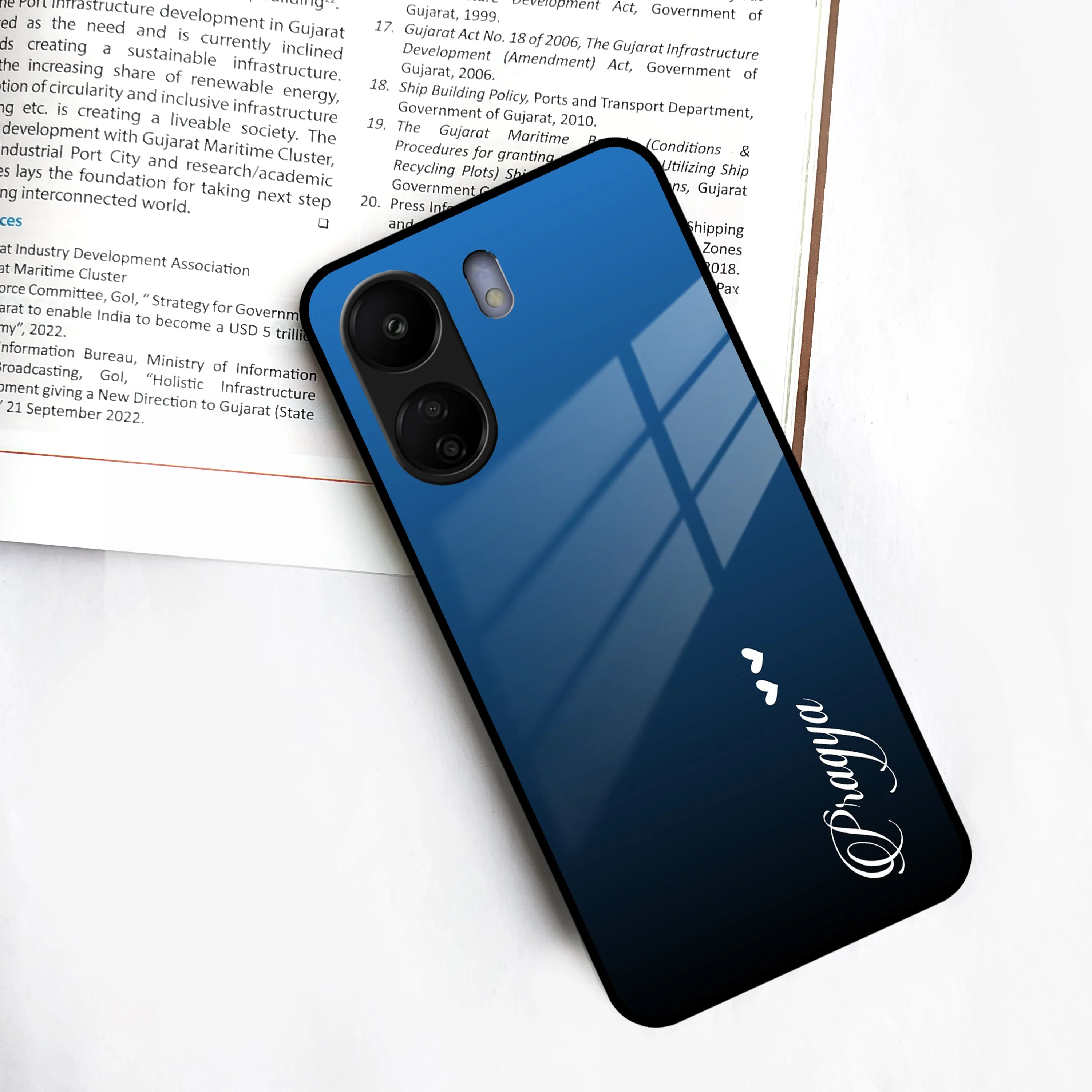 Blue Gradient Glass Case Cover For Redmi/Xiaomi