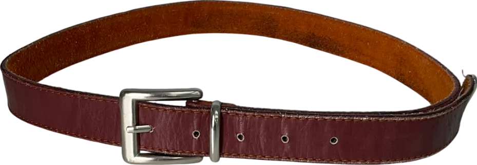 Brown Burgundy Leather Belt