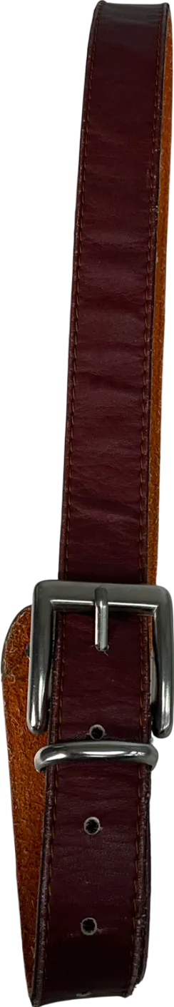 Brown Burgundy Leather Belt