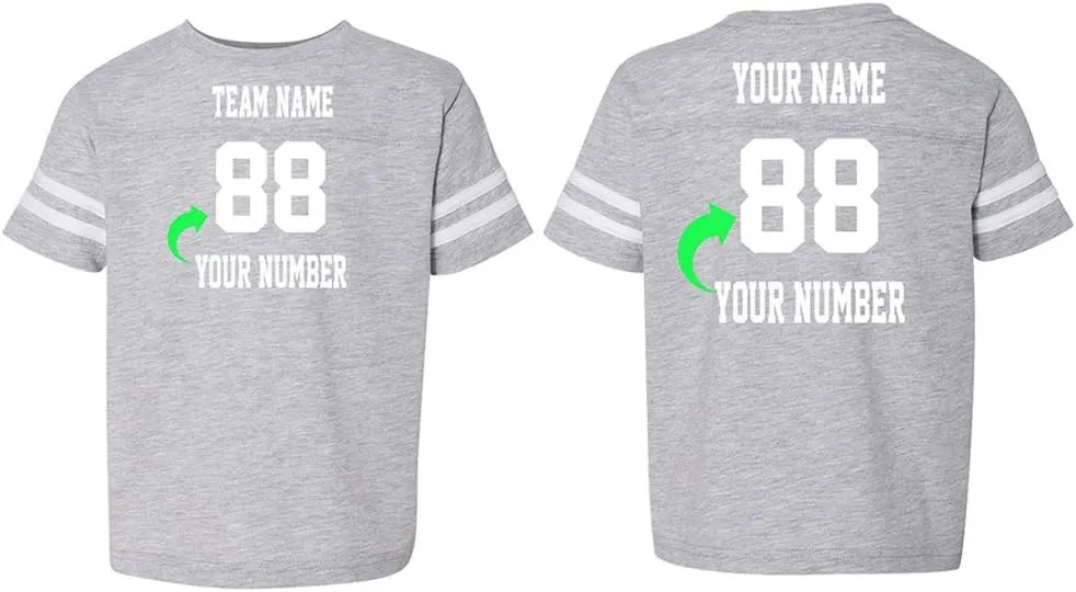 Customized Toddler Jersey Personalized with Your Name and Team Number (Black Solid, 1T)