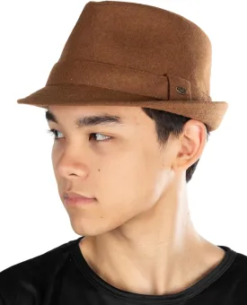 Funky Junque Men's Classic Vintage Fedora Premium Wool Hat - Adjustable Short Brim, Small & Large Sizes, Easter Sunday Styles