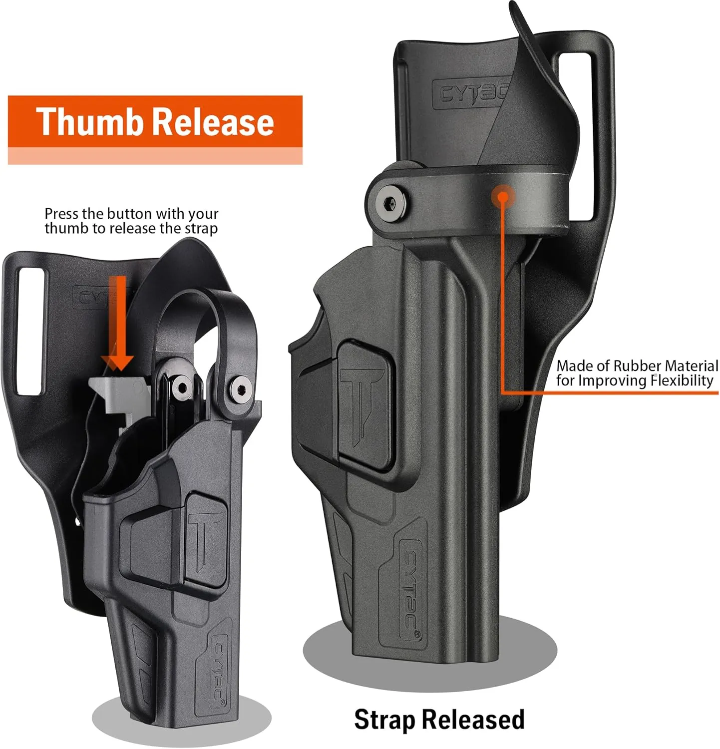 Glock Duty Holster - Drop Leg/Low Ride - Right/Left Handed Options