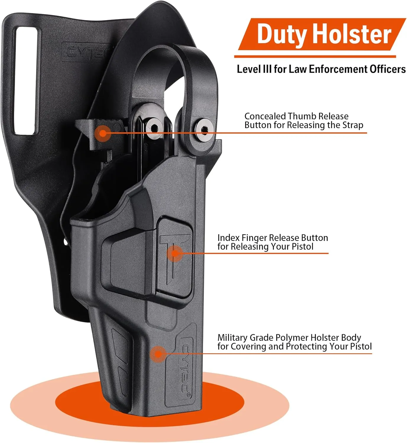 Glock Duty Holster - Drop Leg/Low Ride - Right/Left Handed Options