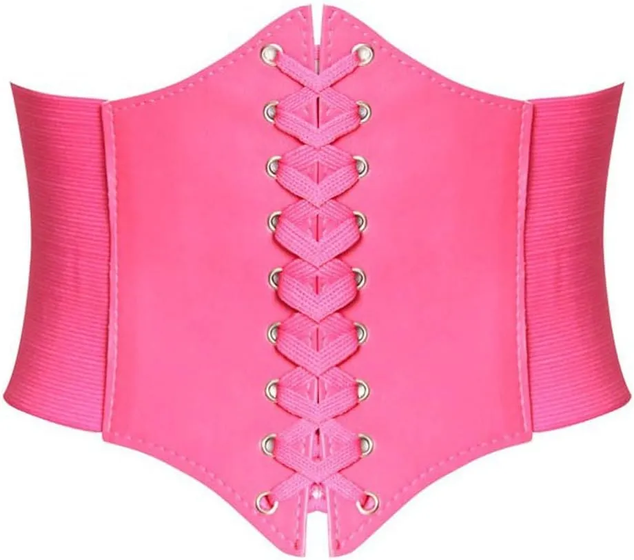 HANERDUN Lace-up Waspie Corset Belts for Women Elastic Waist Belt Tied Retro Wide Belt