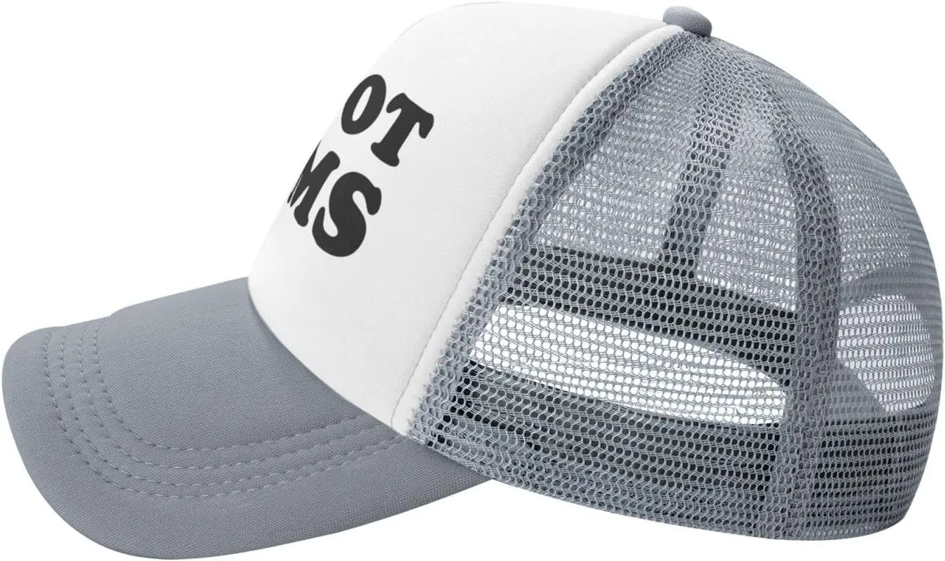 I Love Heart Hot Moms Funny Adjustable Mesh Trucker Hat for Adults Unisex Classic Hats Fishing Caps Black