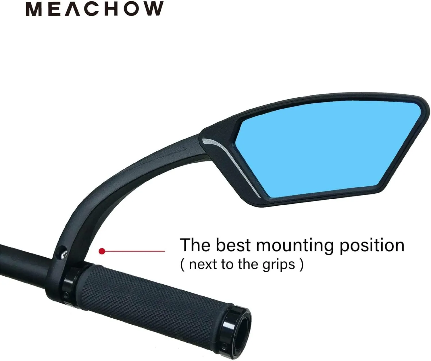 MEACHOW New Scratch Resistant Glass Lens,Handlebar Bike Mirror, Rotatable Safe Rearview Mirror, Bicycle Mirror,ME-002