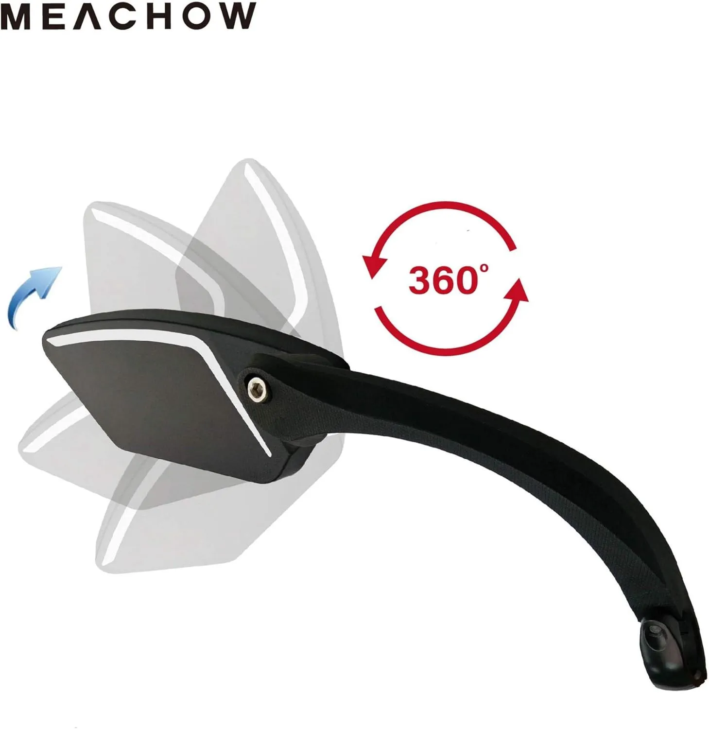 MEACHOW New Scratch Resistant Glass Lens,Handlebar Bike Mirror, Rotatable Safe Rearview Mirror, Bicycle Mirror,ME-002