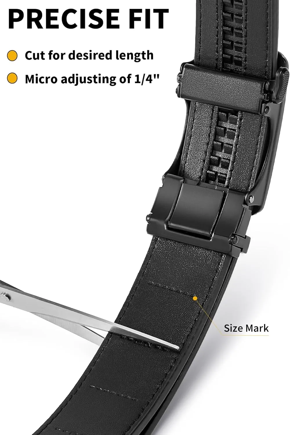 Mens Belt,Ratchet Belts for Men Leather 1 3/8'' Adjustable for Dress Jeans,Comfort Trim to Fit