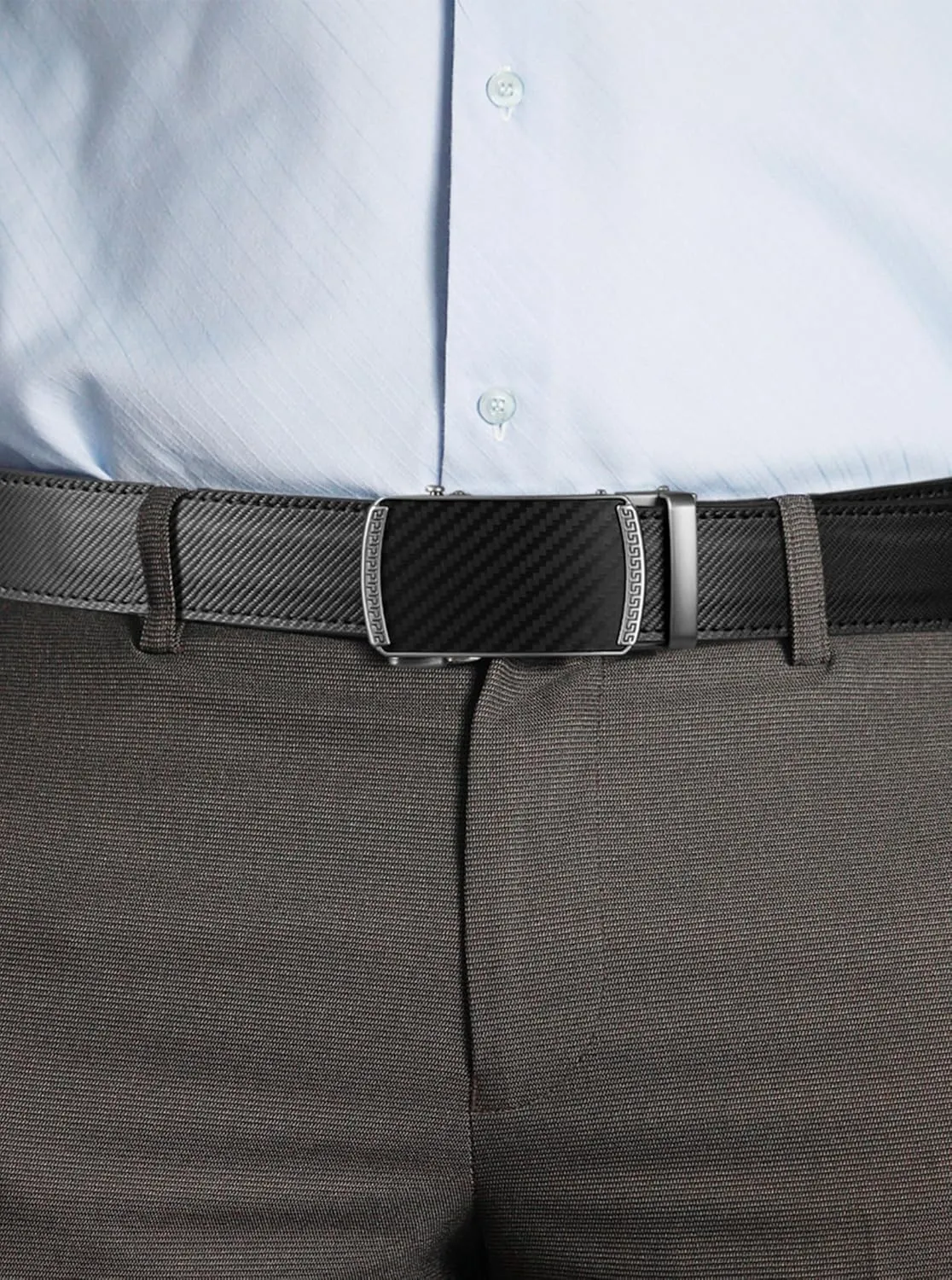 Mens Belt,Ratchet Belts for Men Leather 1 3/8'' Adjustable for Dress Jeans,Comfort Trim to Fit