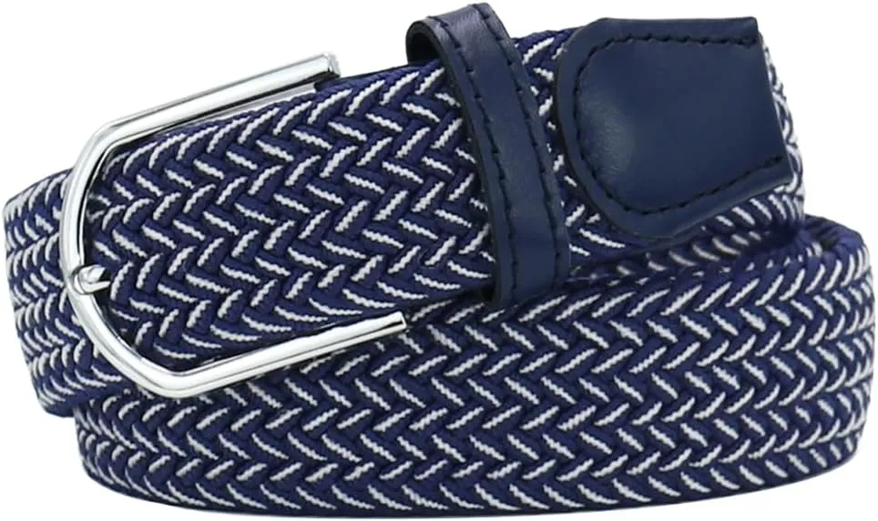 Multicolored Elastic Woven Golf Belts Casual Braided Stretch Belt for Men and Women