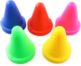 RLECS 20pcs Universal Skating Marker Cones Roller Sport Marker Cup Speed Training Equipment Slalom Roller Skate Pile Marking Cup, 5Colors (Green, Blue, Red, Yellow, Pink)