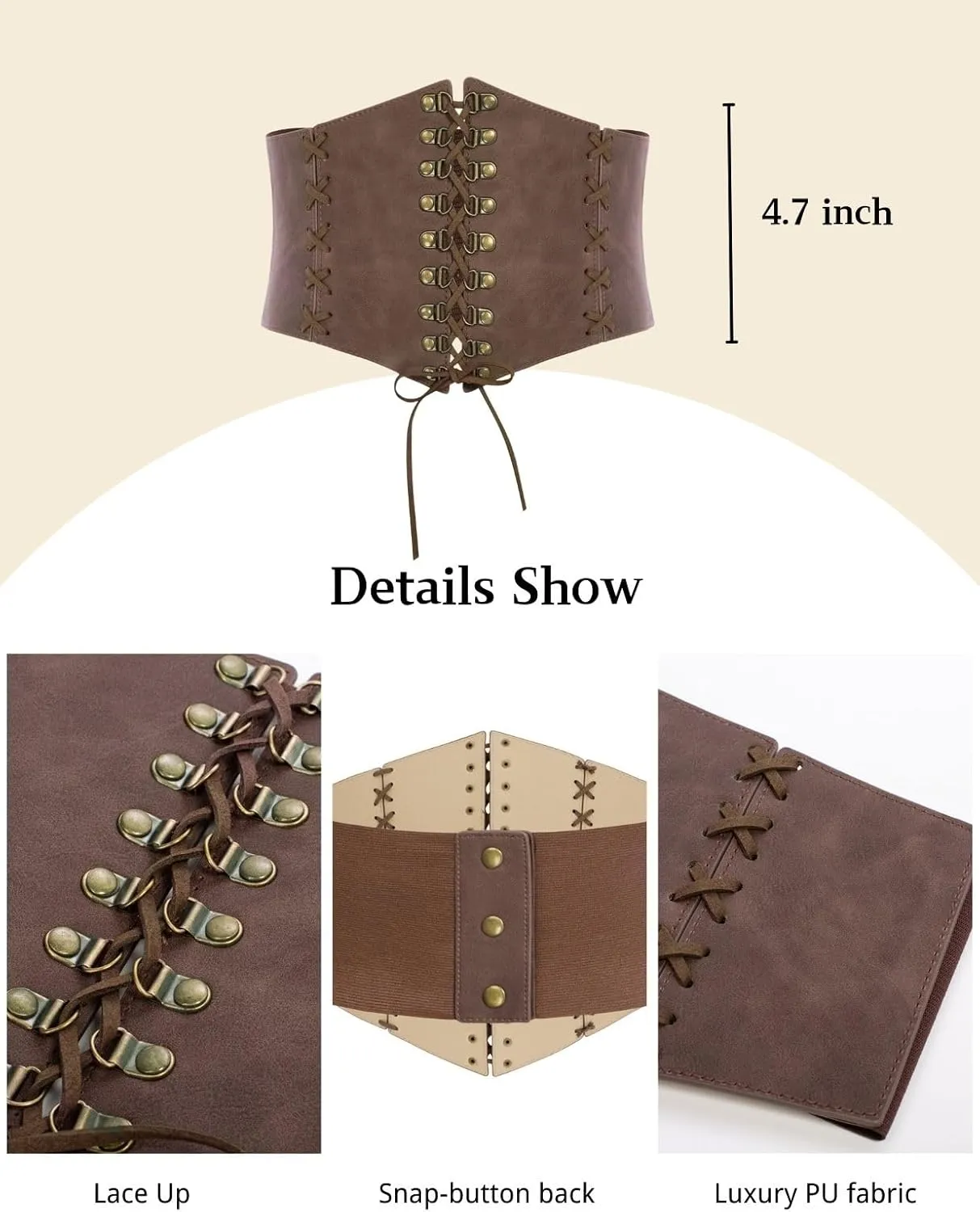 Scarlet Darkness Women Wide Belt Elastic Waist Belt Lace-up Corset Belts for Dress
