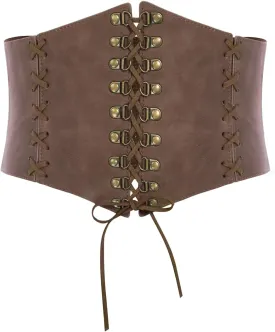 Scarlet Darkness Women Wide Belt Elastic Waist Belt Lace-up Corset Belts for Dress