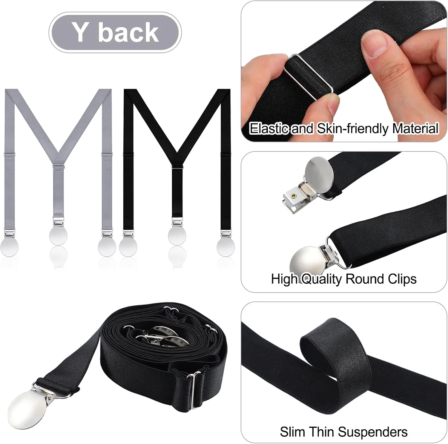 Sintege 4 Pcs Women Suspenders Hidden for Women Under Clothes Thin Adjustable Y Back Suspenders for Woman