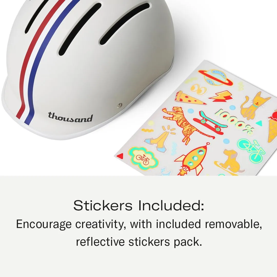 Thousand Kids Helmet  Free Reflective Sticker Pack to Customize, No Pinch Magnetic Buckle, Multi Sport Safety CSPC ASTM CE Certified  Jr Collection