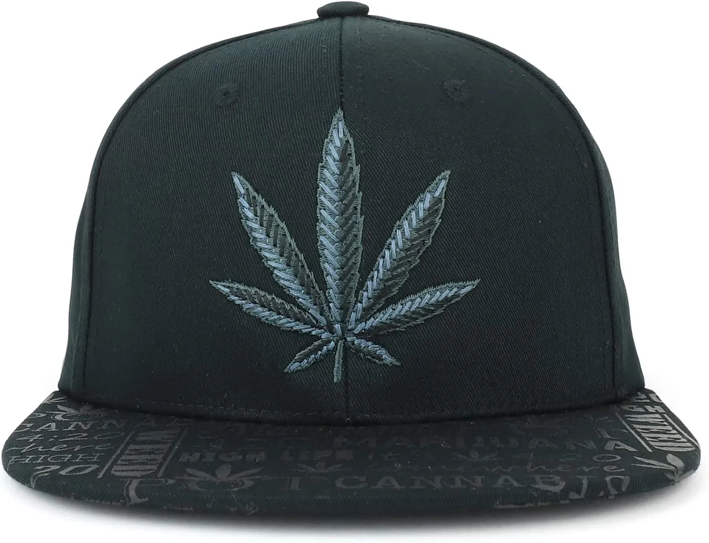 Trendy Apparel Shop Rasta Marijuana Leaf Weed 3D Embroidered Flat Bill Snapback Cap