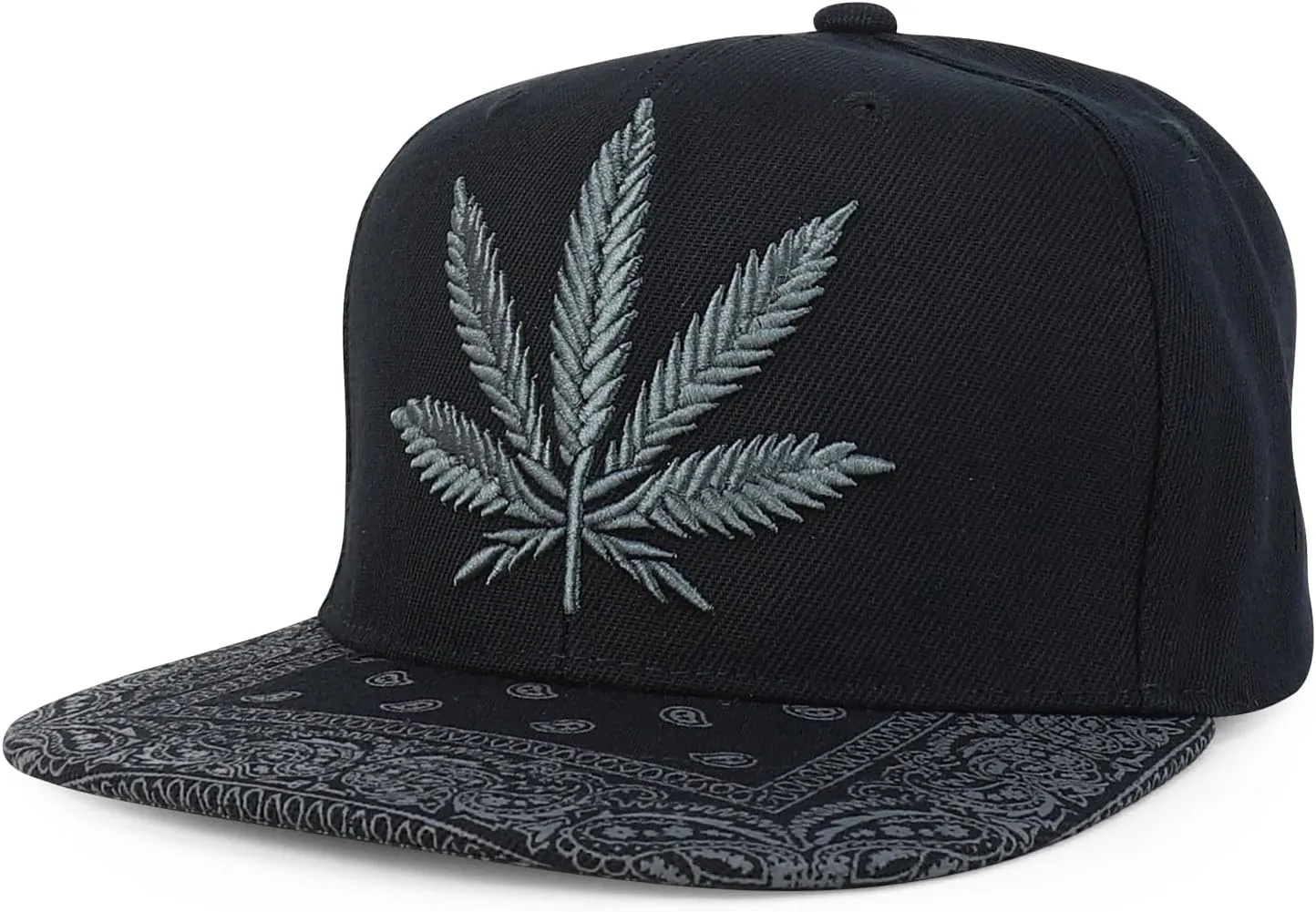 Trendy Apparel Shop Rasta Marijuana Leaf Weed 3D Embroidered Flat Bill Snapback Cap