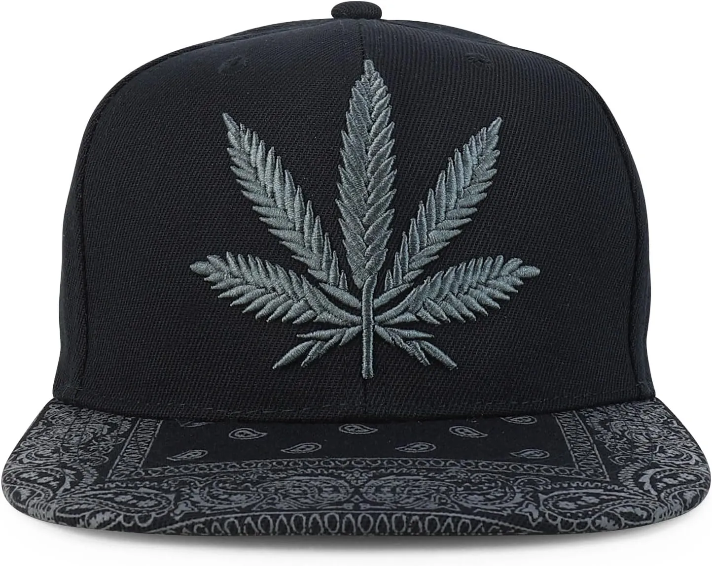 Trendy Apparel Shop Rasta Marijuana Leaf Weed 3D Embroidered Flat Bill Snapback Cap