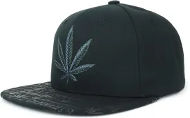 Trendy Apparel Shop Rasta Marijuana Leaf Weed 3D Embroidered Flat Bill Snapback Cap