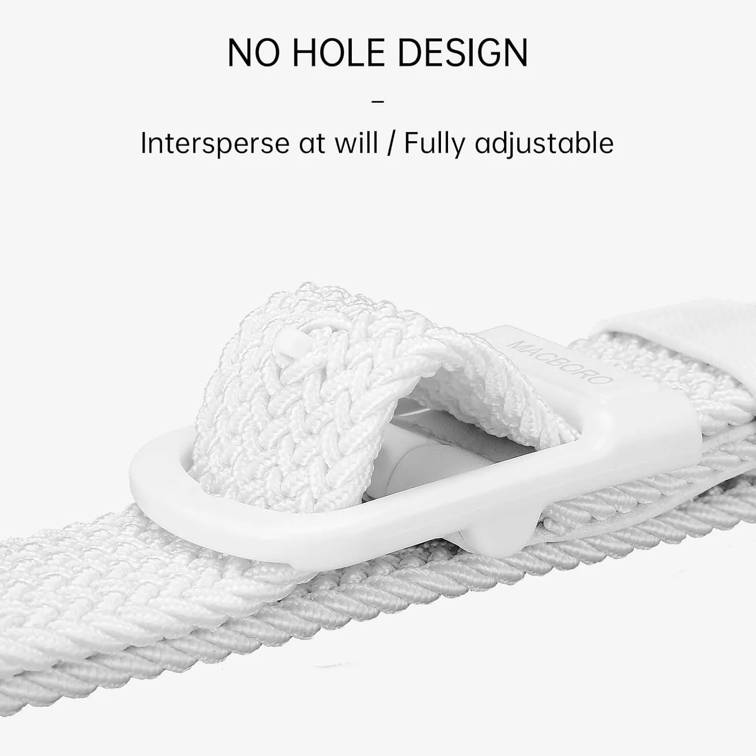 Tsa Approved Hypoallergenic Nickel Free Non Metal Belt for Men Elastic Stretch Braided Golf Accessories Belt