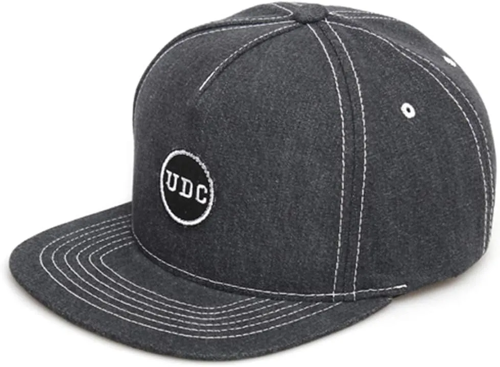 UNDERCONTROL Circle Logo Hard Snapback Flat Brim Size Adjustable Trucker Dad Cap Unisex Men UV Protect Baseball Hat Korea (Black)