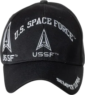 United States Space Force USSF Embroidered Adjustable Baseball Cap (Black)