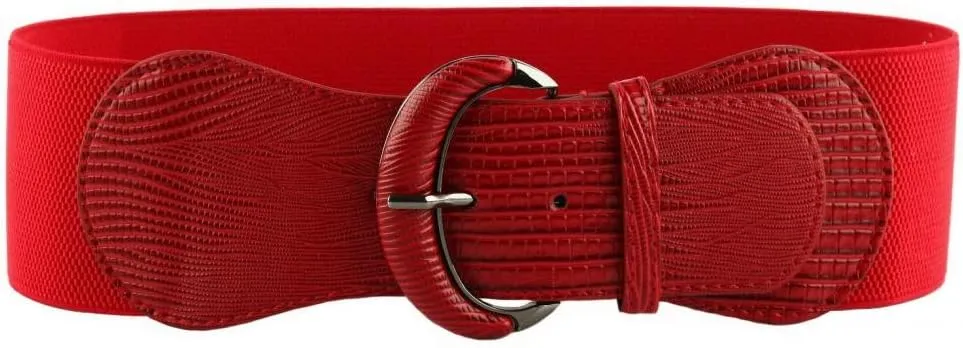 VOCHIC PU Leather Elastic Wide Belt for Women Ladies Dress Stretch Thick Waist Belts