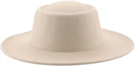 Vsadsau Women Men Fedoras Hats Solid Dome Round Top Wide Brim Hats Felted Jazz Fedoras
