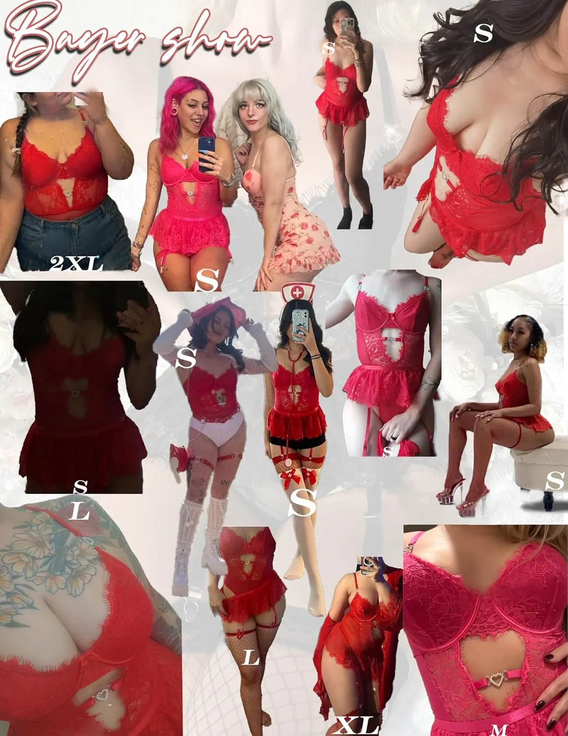 Women Lingerie Set Naughty Lace Bodysuit High Waisted Underwire Lingerie Babydoll With Garter Belt and Stockings