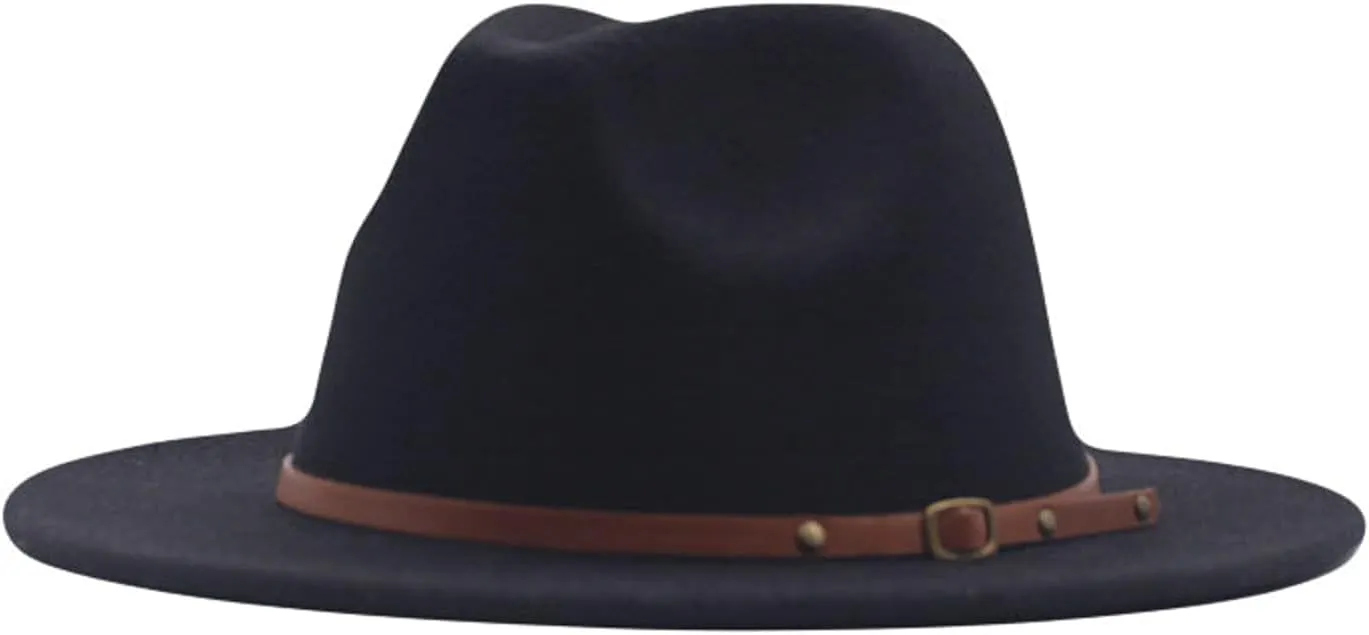 Womens Fedora Panama Wool Belt Classic Hat Buckle Hat Floppy Wide Baseball Caps Sticking Hat for Women