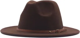 Womens Fedora Panama Wool Belt Classic Hat Buckle Hat Floppy Wide Baseball Caps Sticking Hat for Women