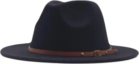 Womens Fedora Panama Wool Belt Classic Hat Buckle Hat Floppy Wide Baseball Caps Sticking Hat for Women